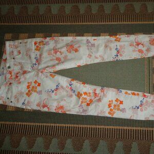 NWOT 7 For All Mankind Straight Leg Jeans 27 Floral Print